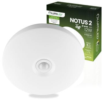 LUMILED LED stropna svetilka za nadogradno montažo 12W NOTUS 2 okrogla s senzorjem gibanja IP44 25 cm