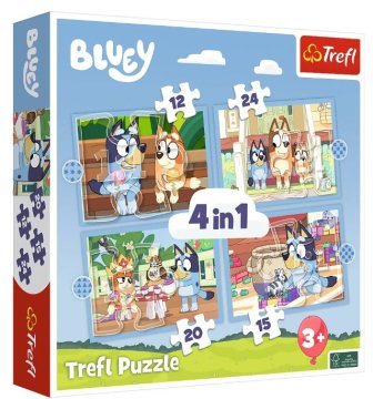 Trefl - Sestavljanka 4 v 1 - Bluey in njegov svet - 34637
