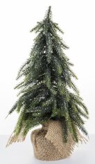 Majhna umetna božična jelka iz jute 26 cm srebrne barve
