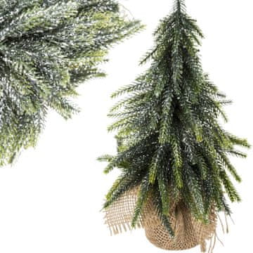 Majhna umetna božična jelka iz jute 26 cm srebrne barve