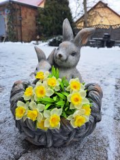 pokrov figurice zajčka košara 38 cm velikonočni zajček cvetlični lonček košara