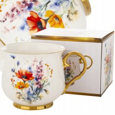 Vrček v škatli, porcelan, 450 ml, skodelica, cvetlični vzorec