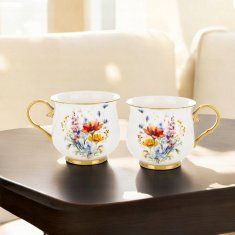 Vrček v škatli, porcelan, 450 ml, skodelica, cvetlični vzorec