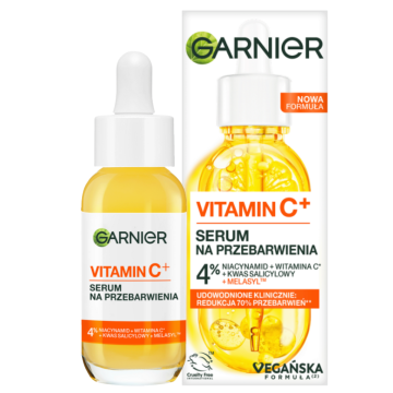 483612 Garnier serum z vitaminom C+ za razbarvanje obraza 4% salicilna kislina 30 ml