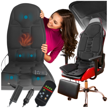 BE Shiatsu grelna masažna podloga za hrbet, hrbtenico, avtosedež, dom, pisarno,