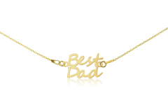Zapestnica z napisom BEST DAD v zlati barvi na verižici