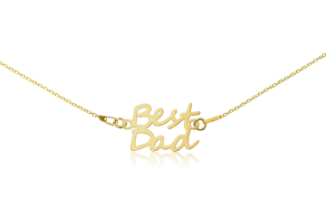 Zapestnica z napisom BEST DAD v zlati barvi na verižici