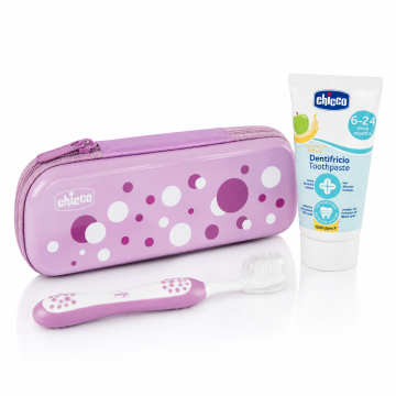Chicco set za ščetkanje zob 6-24M lila