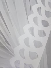 Že izdelana bela voile zavesa 300x150 cm z gipur čipko in nabiralnim trakom