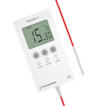 Termio-1 ECO snemalnik temperature s sondo ST-05, kabel 50 mm, 1 m, silver