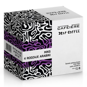 Kava v vrečki za kapljanje CAFEIERE Mešanica 4 vrst arabice, 8 kosov.