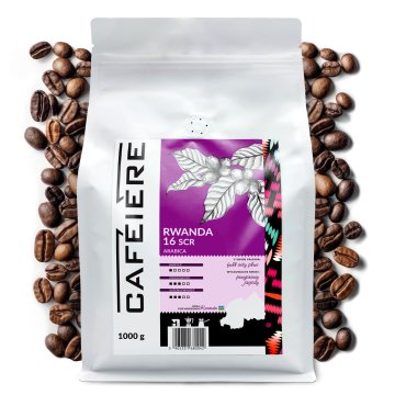 Kava v zrnu CAFEIERE Arabica Ruanda, 16 zrn, 1 kg