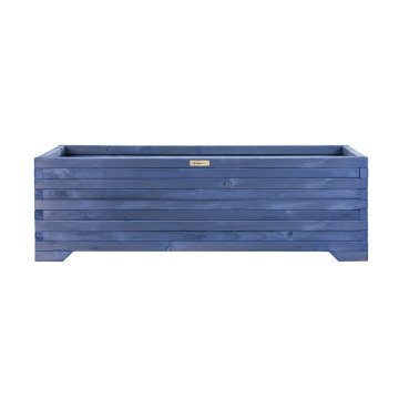EE Veliko leseno korito za rože 120x35x40cm za teraso, balkon in vrt - Masivno leseno korito za rastline - Veliko vrtno korito iz lesenih hlodov za rože, zelišča, grmičevje - Barva lesa Antracit
