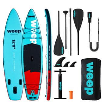 EE Napihljiva SUP deska AZURE2 z dodatki 365 cm 12"