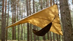 BUSHMEN ULTRA-Ponjava 3×3 temno olivna ultralahka, 410 g, 3000 mm HO SilNylon 20D
