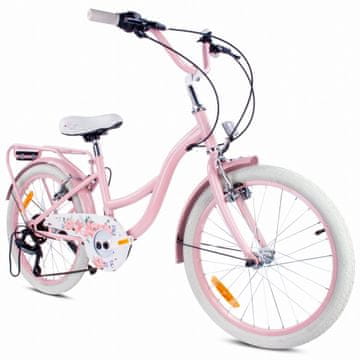 20-palčno dekliško kolo Shimano 6 prestav Flower Bike roza Sun Baby