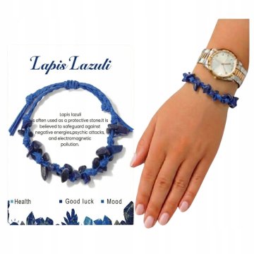 Zapestnica iz naravnega kamna lapis lazuli na vrvici