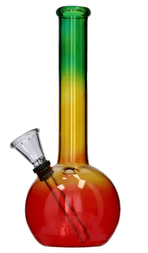 Rasta stekleni bong 20 cm - vodna pipa za chillout z dodatki