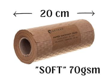 EK Rezan papir za embalažo, širina 20 cm, bel, 25 m