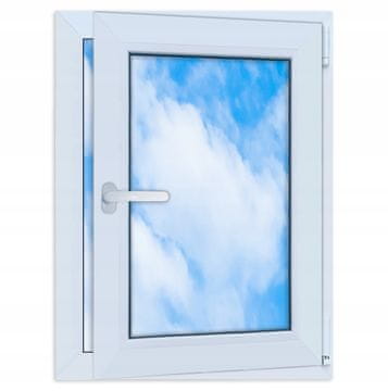 PVC okno belo 60x80 DESNO novo 600x800 mm vrtljivo-nagibno z dvojno zasteklitvijo