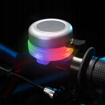 Bright Osvetljen kolesarski zvonec srebrn LED spremenljive RGB barve brightz