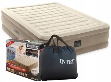 Intex Napihljiva vzmetnica Ultra Plush Queen 203 x 152 x 46 cm z vgrajenim kompresorjem #64428
