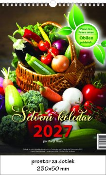 PIGO Koledar stenski setveni špiralni 23x33 2027