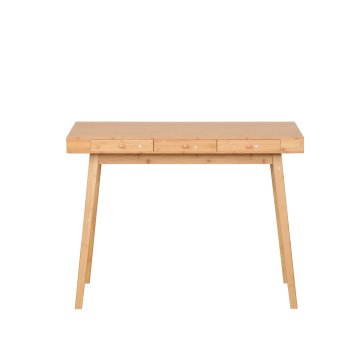 Bambusova miza s predali, računalniška miza za pisarniško uporabo za mlade 100x50x75cm