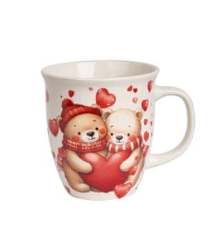 Duo Porcelanasta skodelica XXL 650 ml - Medvedki zaljubljeni v srca Valentinovo darilo