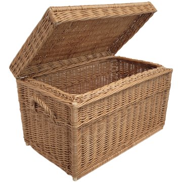 Pletena skrinja 70 cm z ravnim pokrovom na tečajih, pletena skrinja