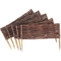 Vrtna palisada, komplet 5 kosov. Pletena ograja za vrt 60x20 cm