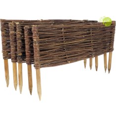 Vrtna palisada, komplet 5 kosov. Pletena ograja za vrt 60x20 cm