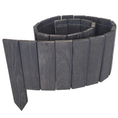 Lesena vrtna ograja 5 kosov 110x25x15cm - obroba za gredice in trate 550 cm - antracitna barva
