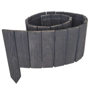 Lesena vrtna ograja 5 kosov 110x20x10cm - antracitna obroba za gredice 550 cm