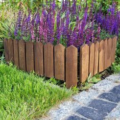 Lesena ograja Palisade 120x20cm. Ograja iz bukovega lesa, lesena obroba