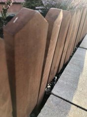 Lesena ograja Palisade 120x20cm. Ograja iz bukovega lesa, lesena obroba