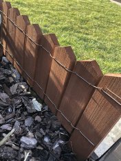 Lesena ograja Palisade 120x20cm. Ograja iz bukovega lesa, lesena obroba