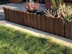 Lesena ograja Palisade 120x20cm. Ograja iz bukovega lesa, lesena obroba