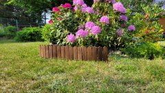 Lesena ograja Palisade 120x20cm. Ograja iz bukovega lesa, lesena obroba