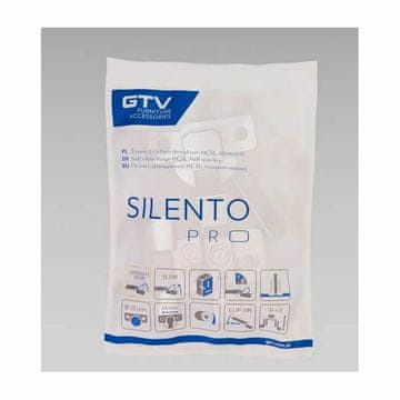 GTV SILENTO PRO dvojni tečaj, mehko zapiranje, vodilo in končne kapice ZM-HCSL08-3DBEO