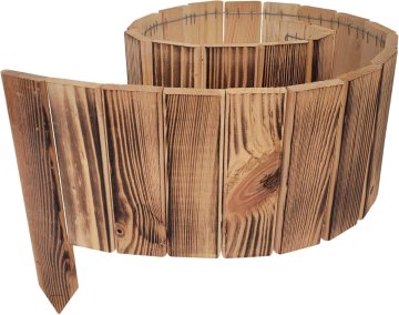 Lesena vrtna ograja 550 cm - komplet 5 kosov - 110x15,5 cm - 25 cm količki - rjava