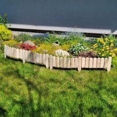Lesena vrtna ograja 120x20 cm - Dekorativna lesena ograja