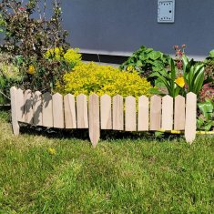 Lesena vrtna ograja 120x20 cm - Dekorativna lesena ograja