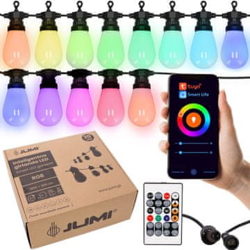 Jumi LED girlanda, krmiljena 12m LUČ, večbarvna SMART z aplikacijo TUYA