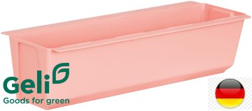 ANGELI Cvetlični lonček + nosilci za montažo na paleto ali ograjo Easy 37x10x10cm roza