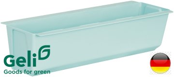 ANGELI Cvetlični lonček + nosilci za montažo na paleto ali ograjo Easy 37x10x10cm moder