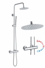 Termostatski tuš steber 80-120 cm z 25 cm dežno prho, Falcade krom