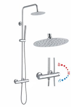 Termostatski tuš steber 80-120 cm z 25 cm dežno prho, Falcade krom
