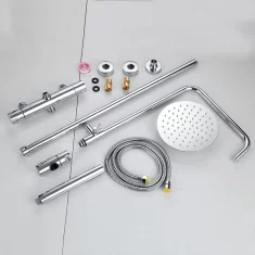Termostatski tuš steber 80-120 cm z 25 cm dežno prho, Falcade krom