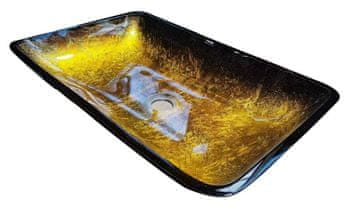 STEKLENI UMIVALNIK 56x36x9,5 cm PUST, zlata Carezza